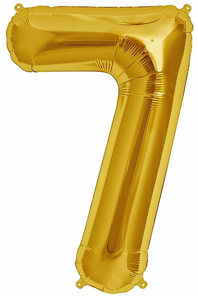 Воздушный шар фольгированный Riota Цифра 7, золотая, 101 см