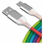 Кабель micro USB AKAI CE-452RN, 1м, 1.5А, радуга - изображение
