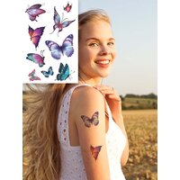 Boninio Tattoo / Временная переводная цветная татуировка для ребенка №465 Бабочки 12х8см