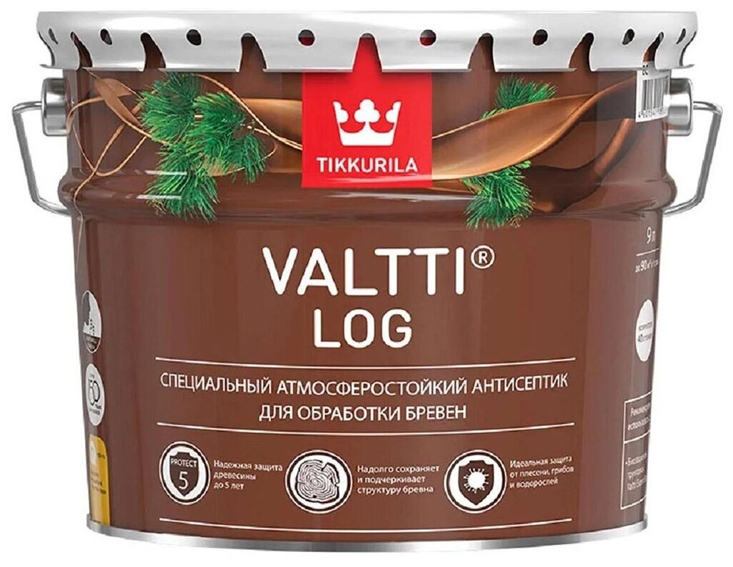 Декоративный антисептик для дерева Valtti Log (Валтти Лог) TIKKURILA 9л тик