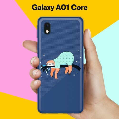 Силиконовый чехол на Samsung Galaxy A01 Core Ленивец спит / для Самсунг Галакси А01 Кор