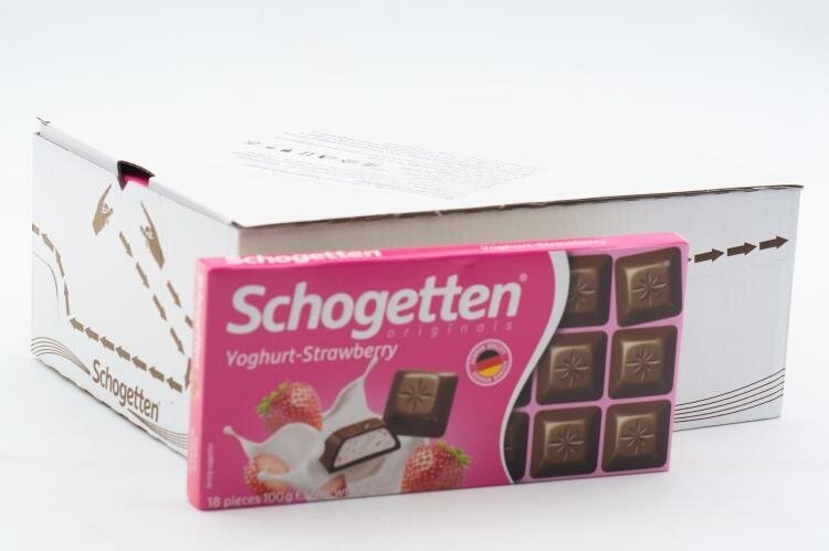Молочный шоколад Schogetten Yoghurt-Strawberry "Йогурт-Клубника" 100 грамм Упаковка 15 шт