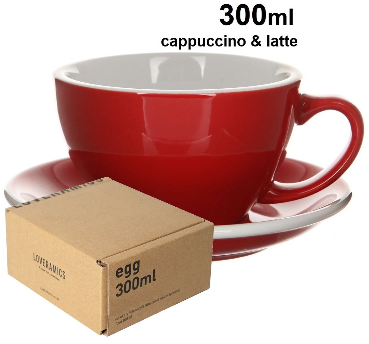фото Кофейная пара Loveramics (Лаврамикс) Egg 300 мл. Box, красный