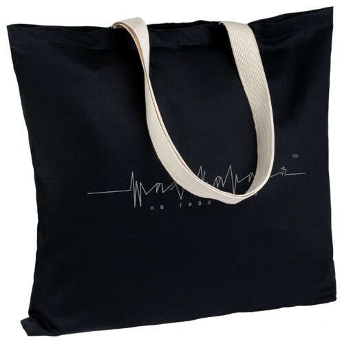 фото Холщовая сумка «тахикардия на тебя», черная соль