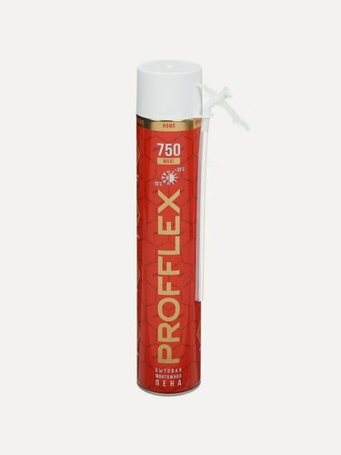 Изображение товара Пена монтажная Profflex Red Maxi бытовая всесезонная 750 мл, 55 л, для наружных и внутренних работ, артикул 70237