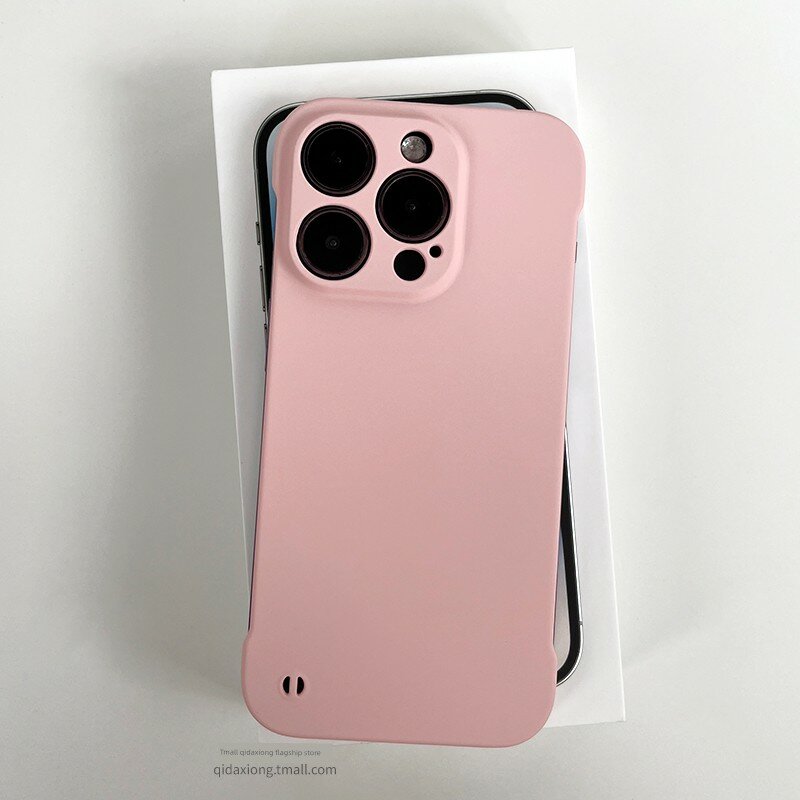 Силиконовый чехол для iPhone 15 Pro с безрамочным дизайном и ощущением кожи, розовый