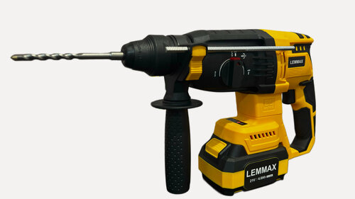Изображение товара Перфоратор аккумуляторный Lemmax G55 +2шт АКБ 4000Ah 21V желтый/черный