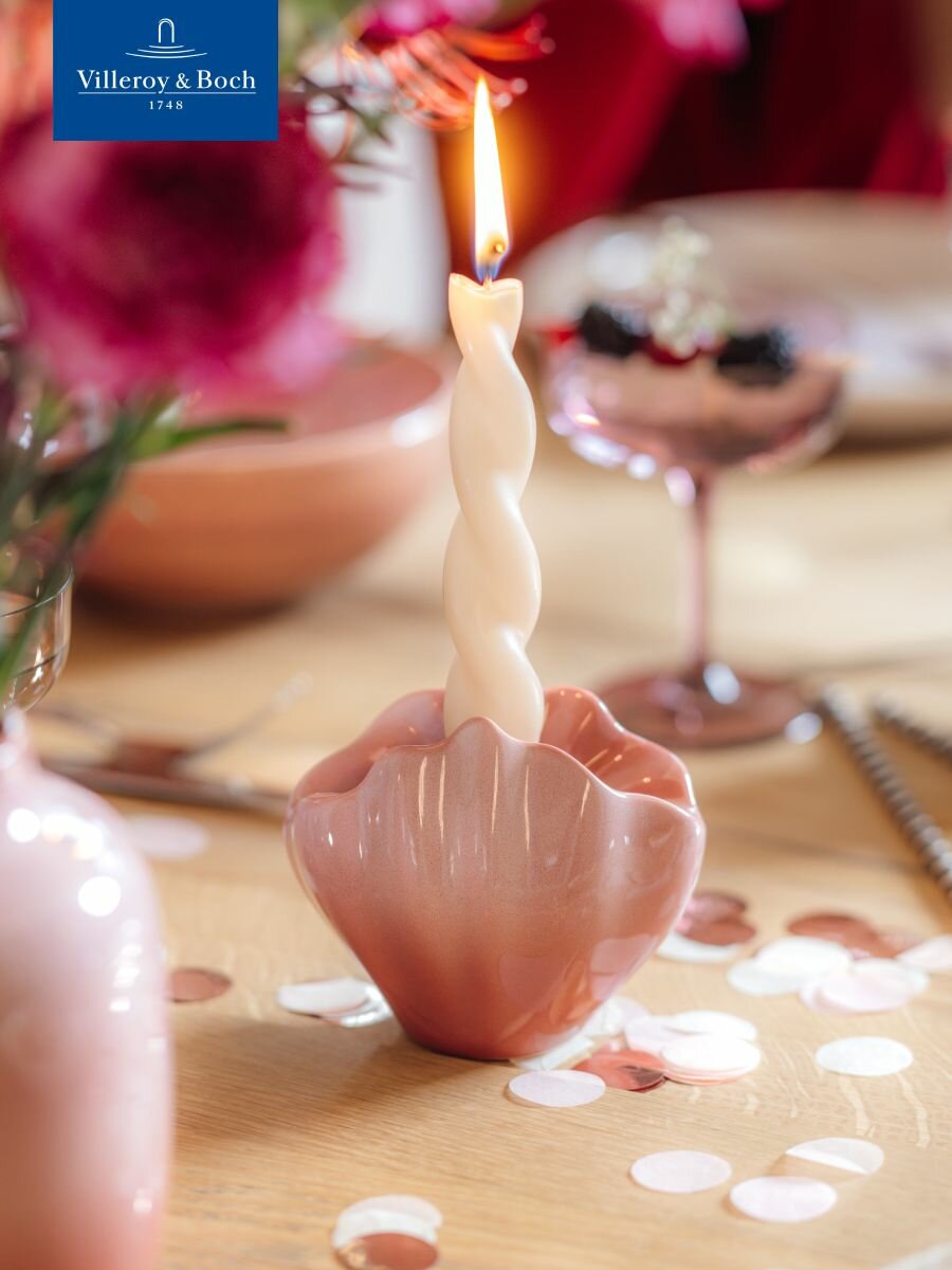 Подсвечник ракушка 11,2 х 7,9 х 9,3 см, Perlemor Coral, like by Villeroy & Boch, Премиум-Фарфор