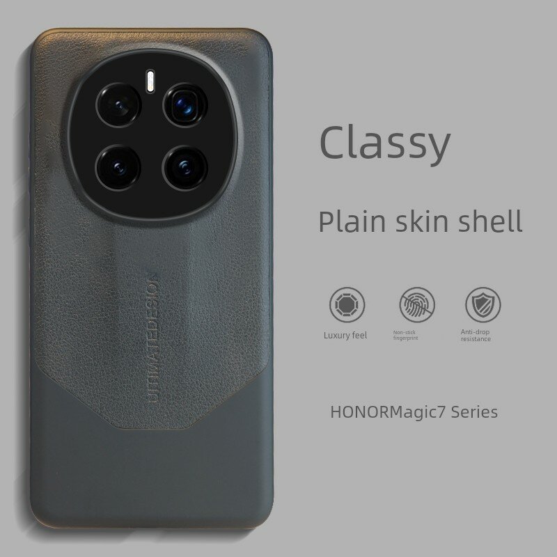 Honor Magic7 Кожаный чехол Ядан черный - Прочная защита от ударов