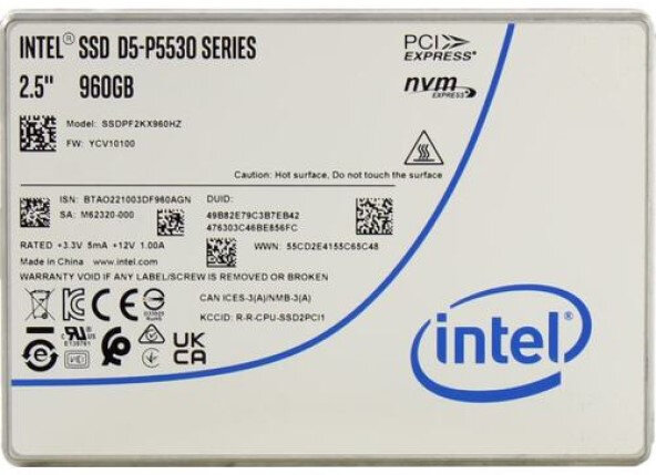 Накопитель SSD 960Gb Intel SSDPF2KX960HZN1 D5-P5530 Series, U.2