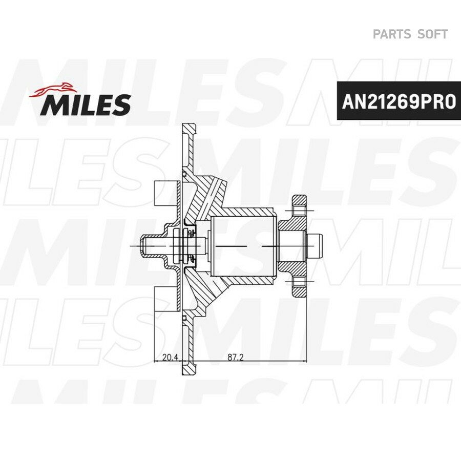 AN21269PRO Насос жидкостной системы охлаждения от официального дистрибьютора, MILES, артикул AN21269PRO
