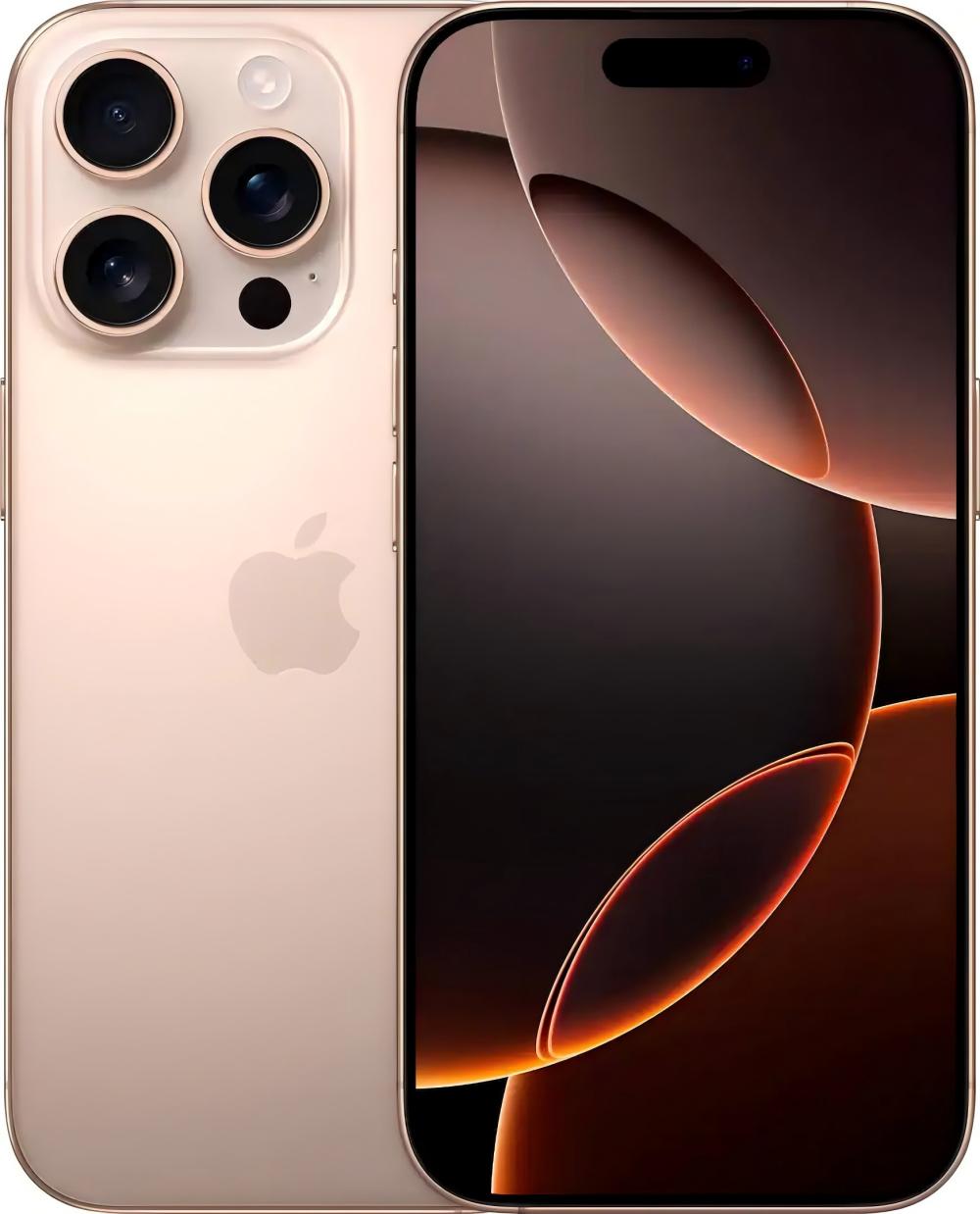 Смартфон Apple iPhone 16 Pro, экран 6.3, Dual: nano SIM , Титан цвета пустыни+8/128ГБ