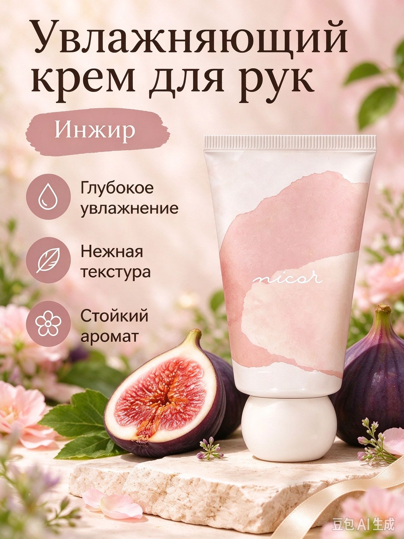 Крем для рук NICOR ароматный увлажняющий, мини формат