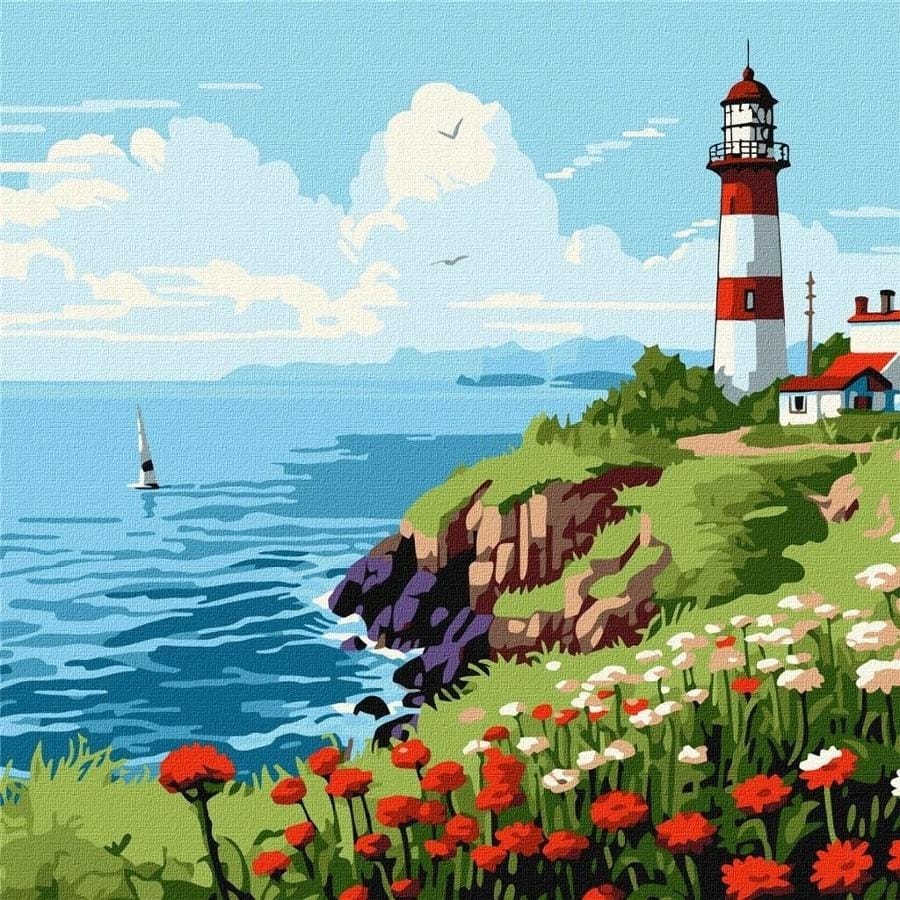 Набор для рисования Ideyka Маяк на горизонте, 30x30 см