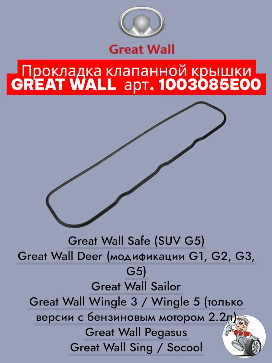 Прокладка клапанной крышки GREAT WALL Deer, Safe, Wingle, Sailor арт. 1003085E00