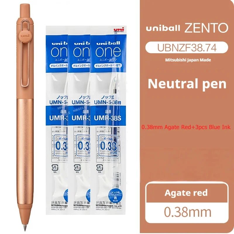 Новая ручка Uni Uni-ball Zento Flow Metal Rollerball с алюминиевым корпусом, гелевые чернила на водной основе, 0.5 мм, ультрагладкое письмо, Япония