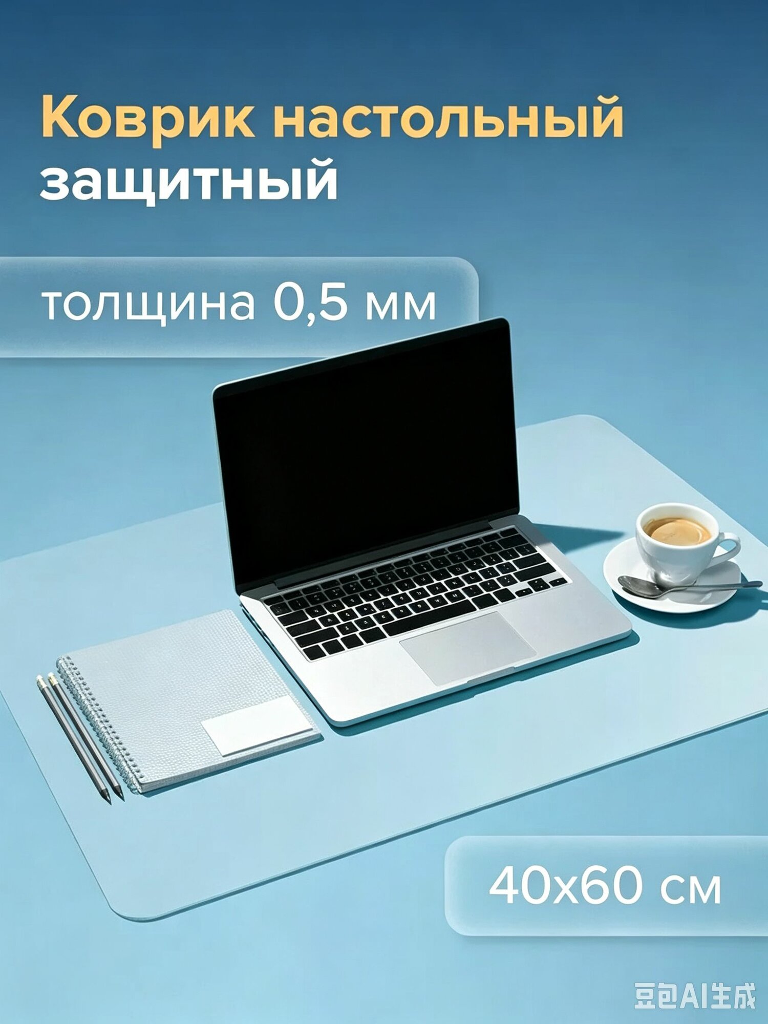 Коврик для стола 60 см x 40 см, материал: Полимерный материал