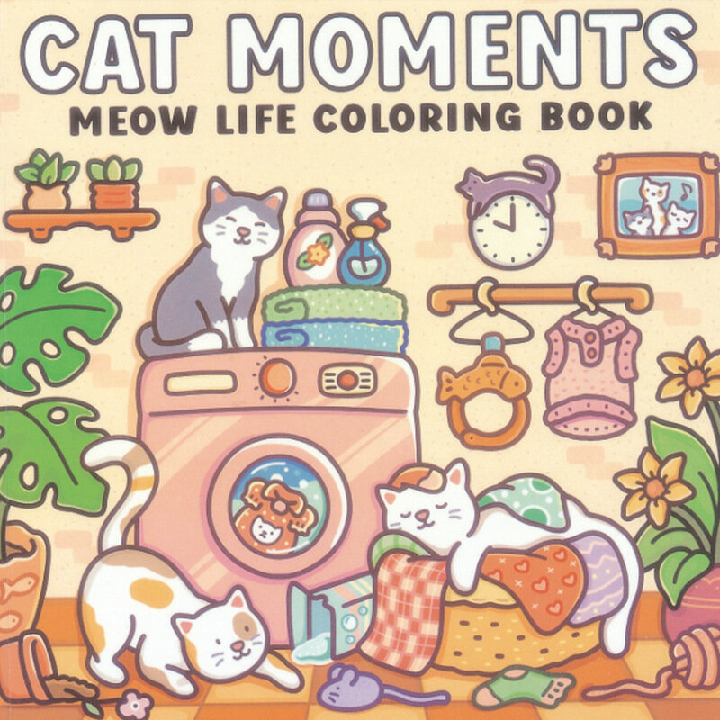 Книга-раскраска для взрослых и подростков Cat Moments, Милые животные, Легко рисовать, Рисование и рисование,