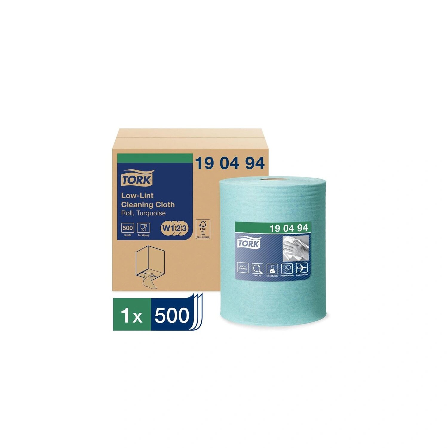 Tork Нетканый протирочный материал Tork 190494 W1 голубой 68 г/кв. м (180 метров в рулоне)