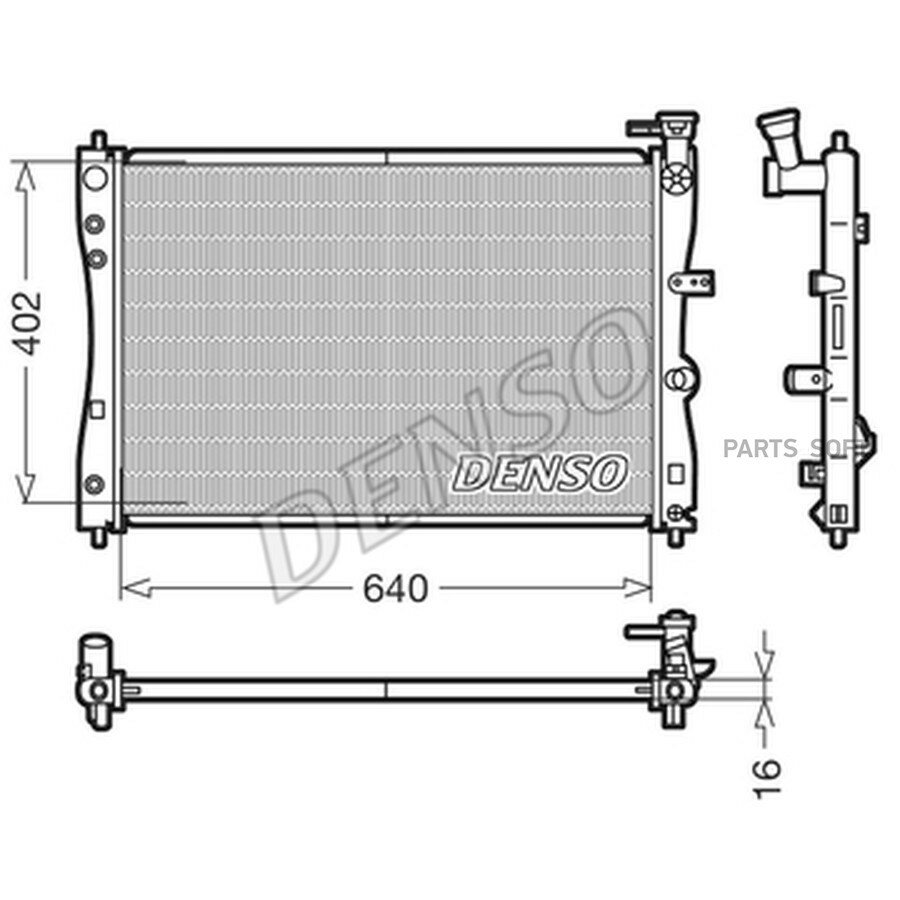Радиатор охлаждения от официального дистрибьютора, DENSO, артикул DRM45005