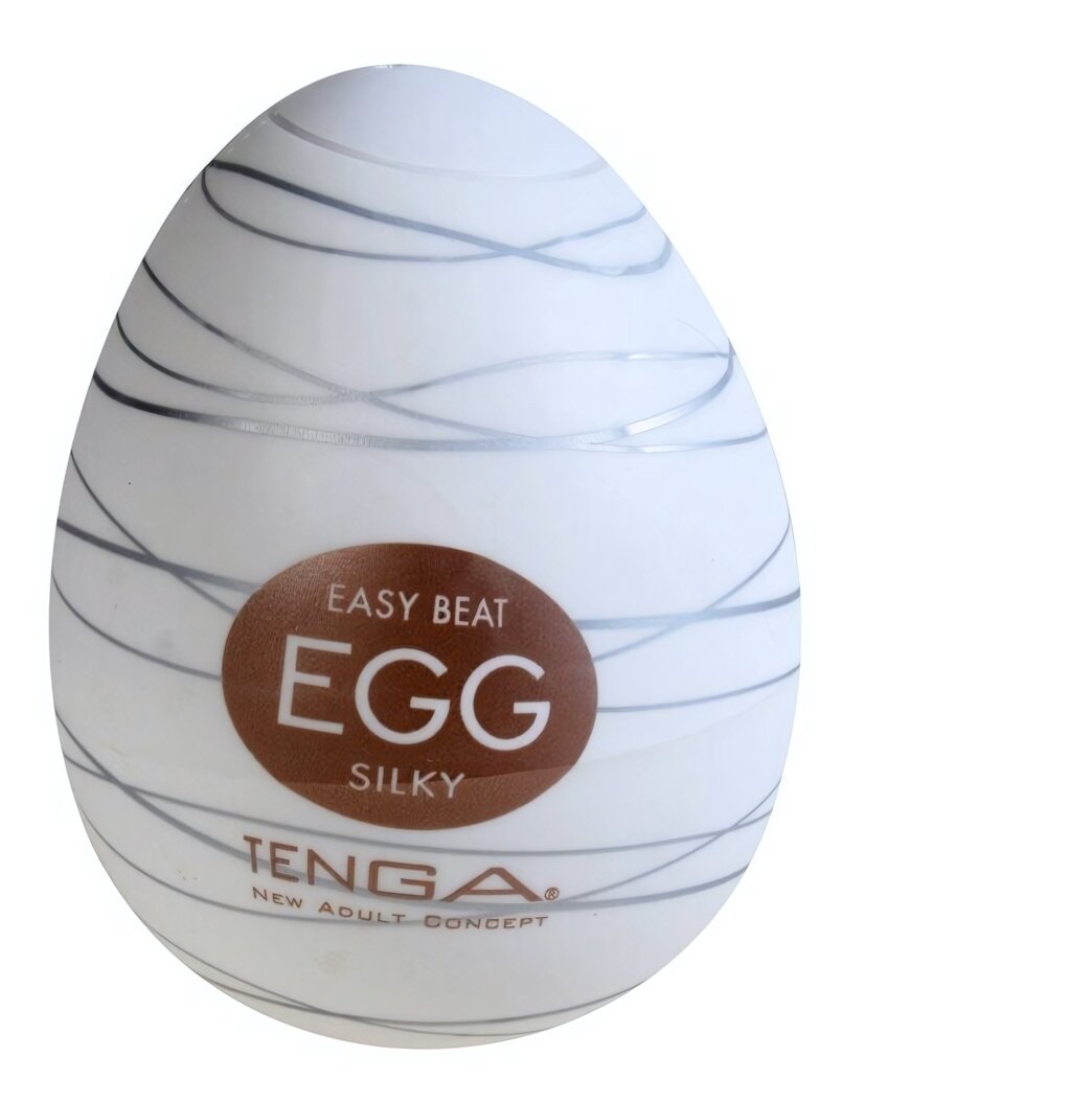 Мастурбатор в виде яйца TENGA Silky, эластичный, белый, 6,5 см