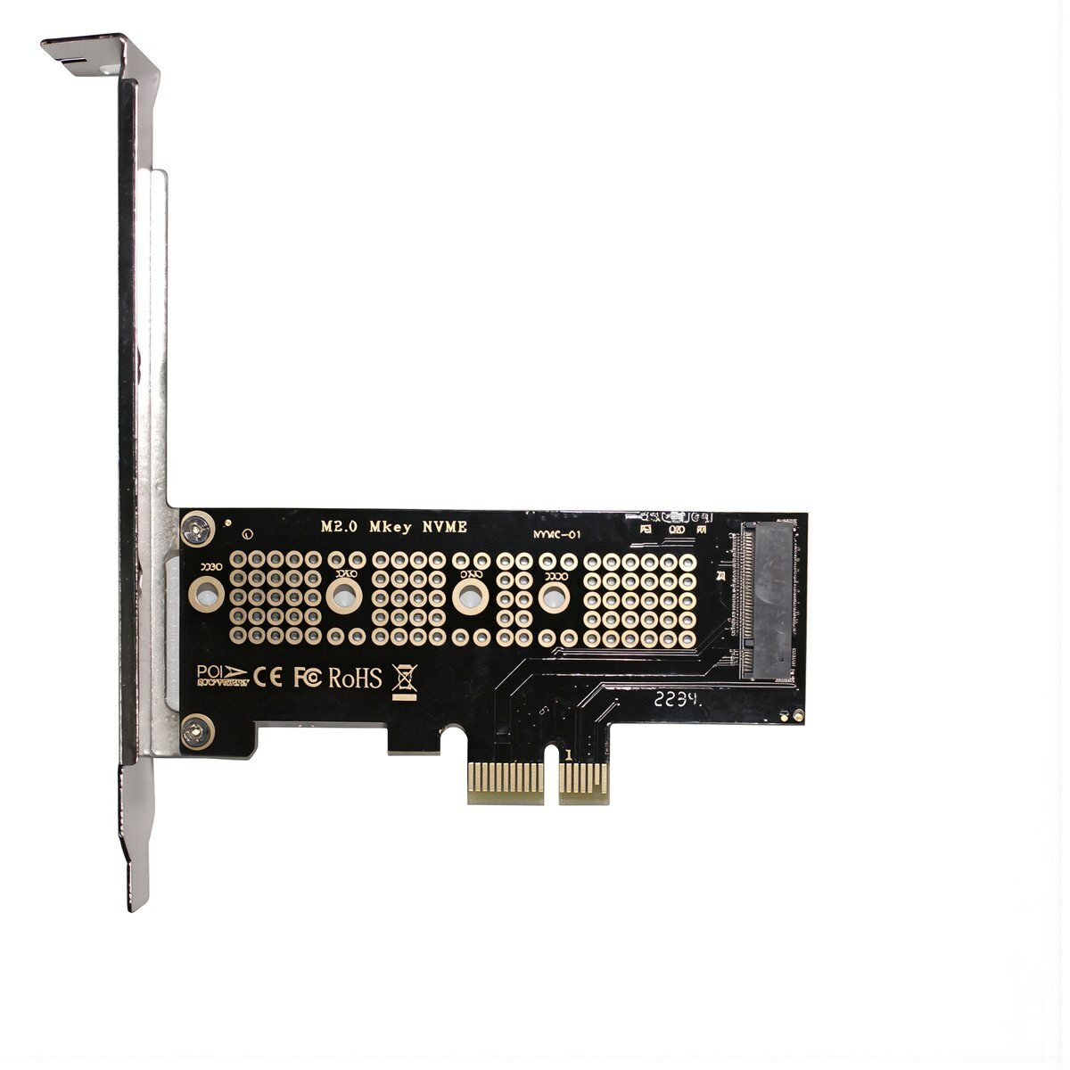 Адаптер для подключения NVMe M.2 SSD к свободному слоту PCIe 4.0 десктопа, поддержка накопителей 2230 2242 2260 2280, для слотов X1, для апгрейда памяти