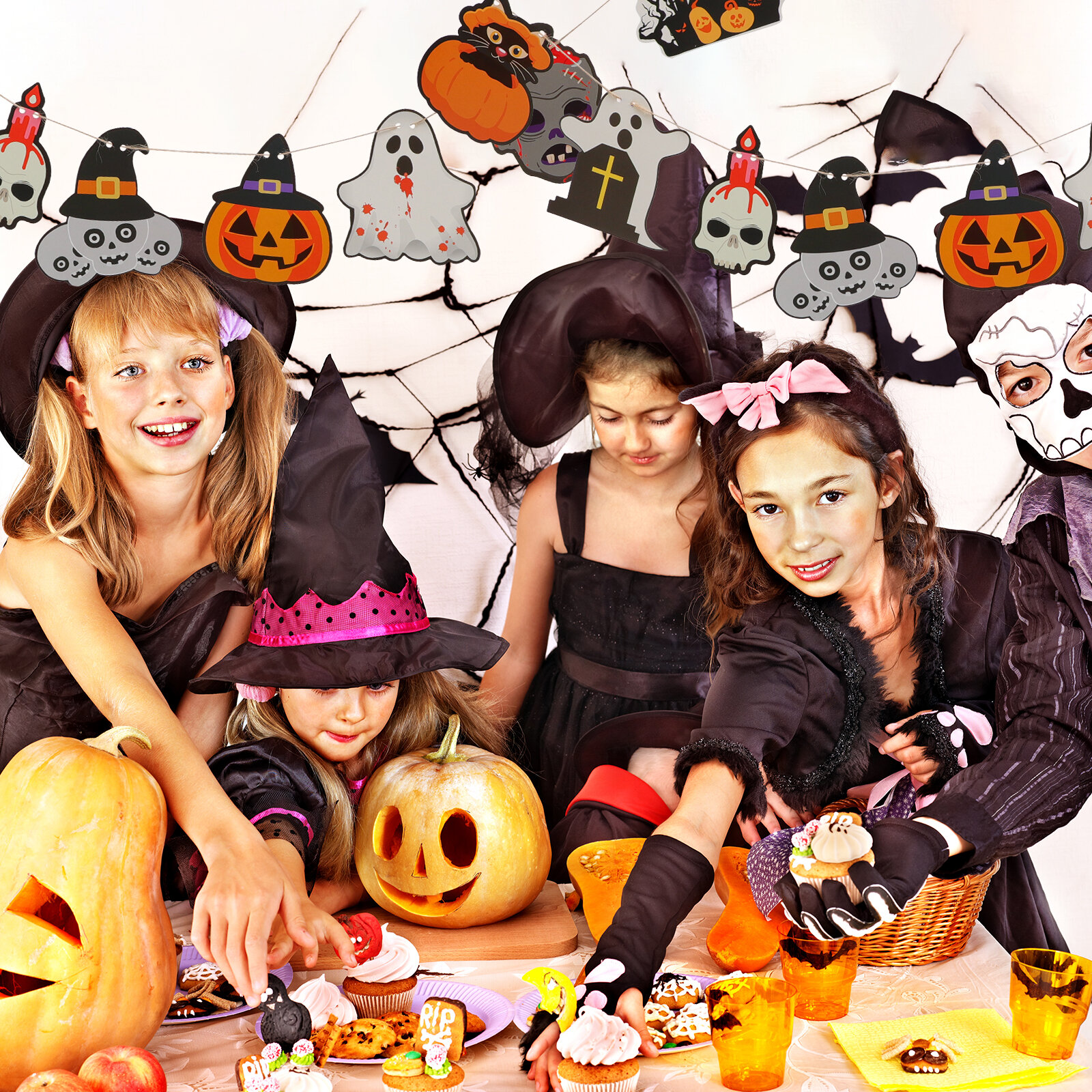 Набор Из 1 Шт Halloween Баннер Из Бумаги Украшение Для Праздничного Убранства Размер 13X10.8Cm