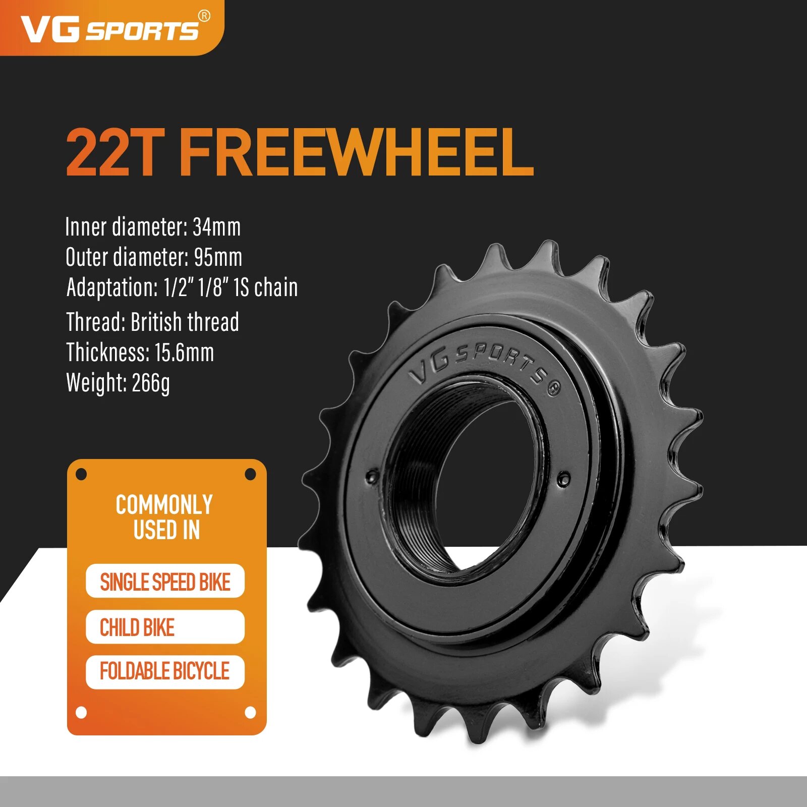 VG Sports 22T FreeWheel Черный