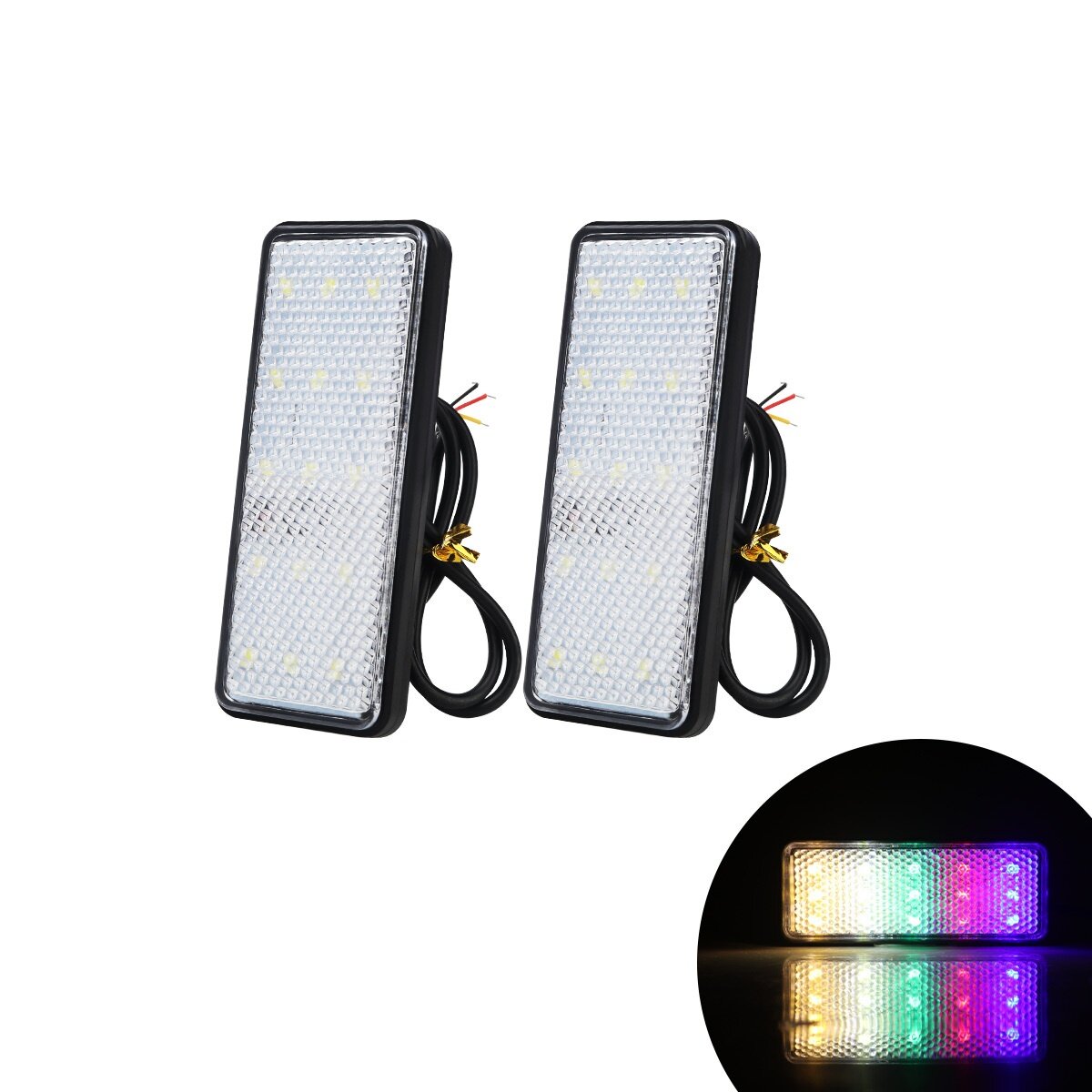Светодиодная декоративная подсветка для мотоциклов и автомобилей, 2 шт, RGB, квадратная форма, несколько режимов свечения