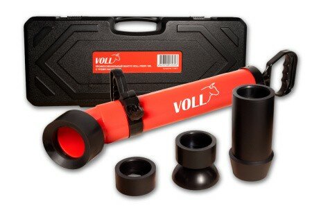Профессиональный вантуз VOLL PROFI 100, 3 насадки, в кейсе