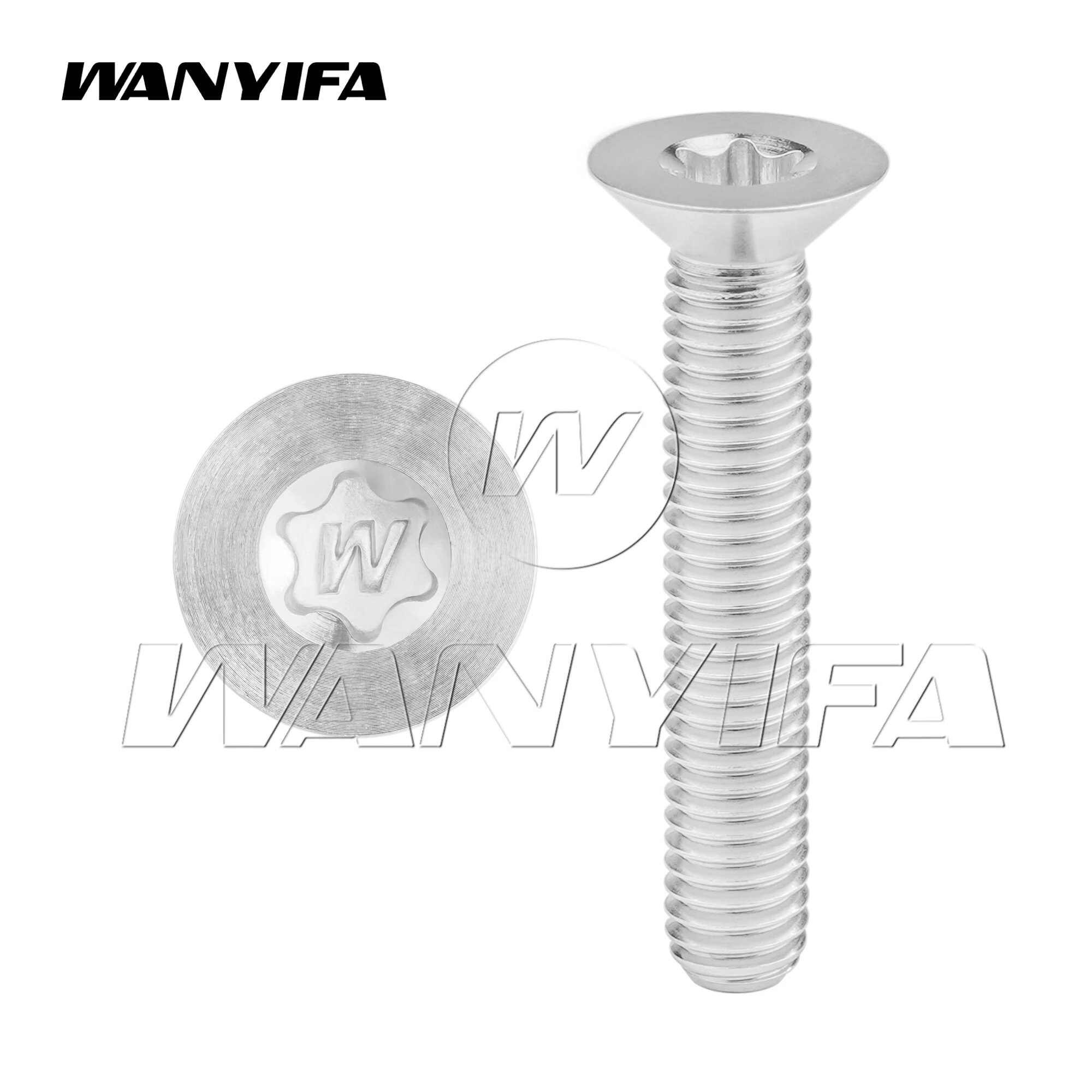 Wanyifa Титановые болты M4/M5x8 10 12 15 20 25 30 35 40мм Torx M5 T25, Серебряный, Titanium, 15mm