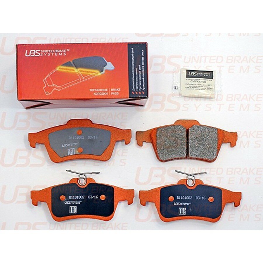 Тормозные колодки для FORD FOCUS 04-/11-/13-/KUGA II 13-/TRANSIT 2.2D 14-/VOLVO V50/S40 II 04-/V40 1 UBS B1101002