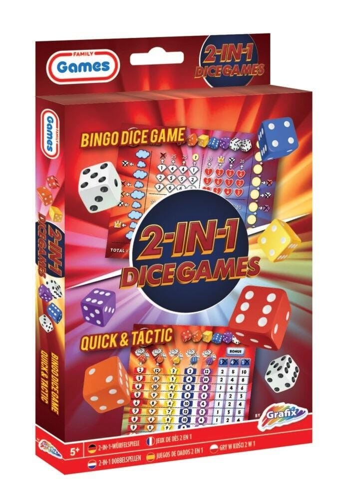 Настольная игра Grafix Кости и Бинго 2 в 1, разноцветный