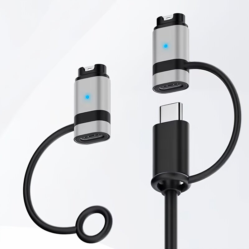 Адаптер-переходник USB Type-C для быстрой зарядки, прямой, серебристого цвета