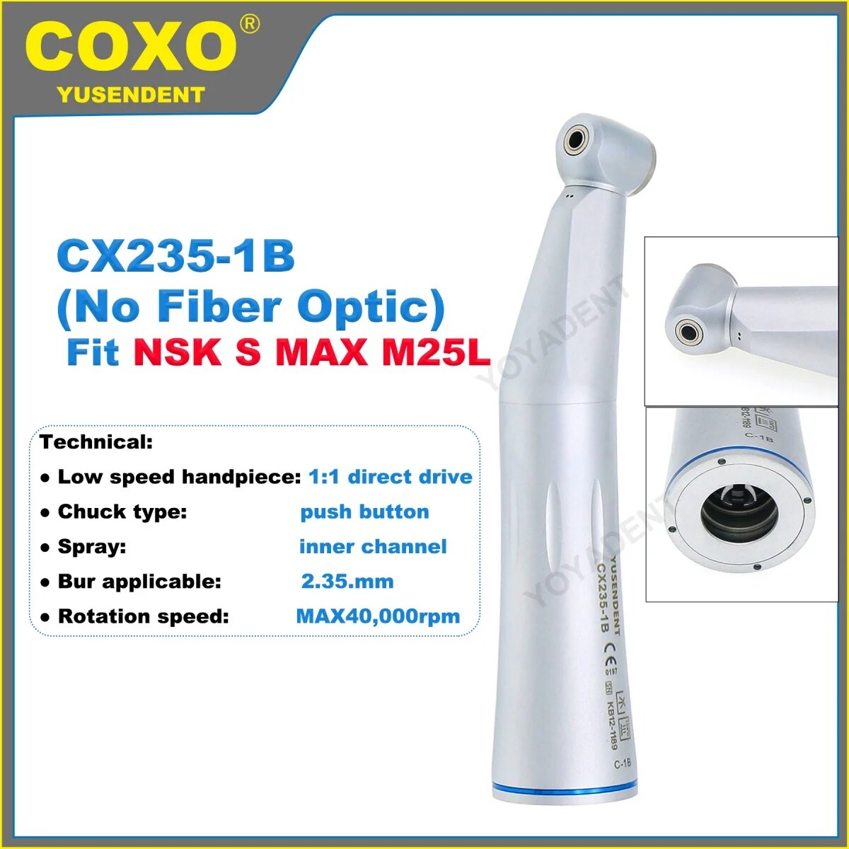 Стоматологический наконечник YUSENDENT COXO CX235-3B 2/4/6 отверстий CX235-1B