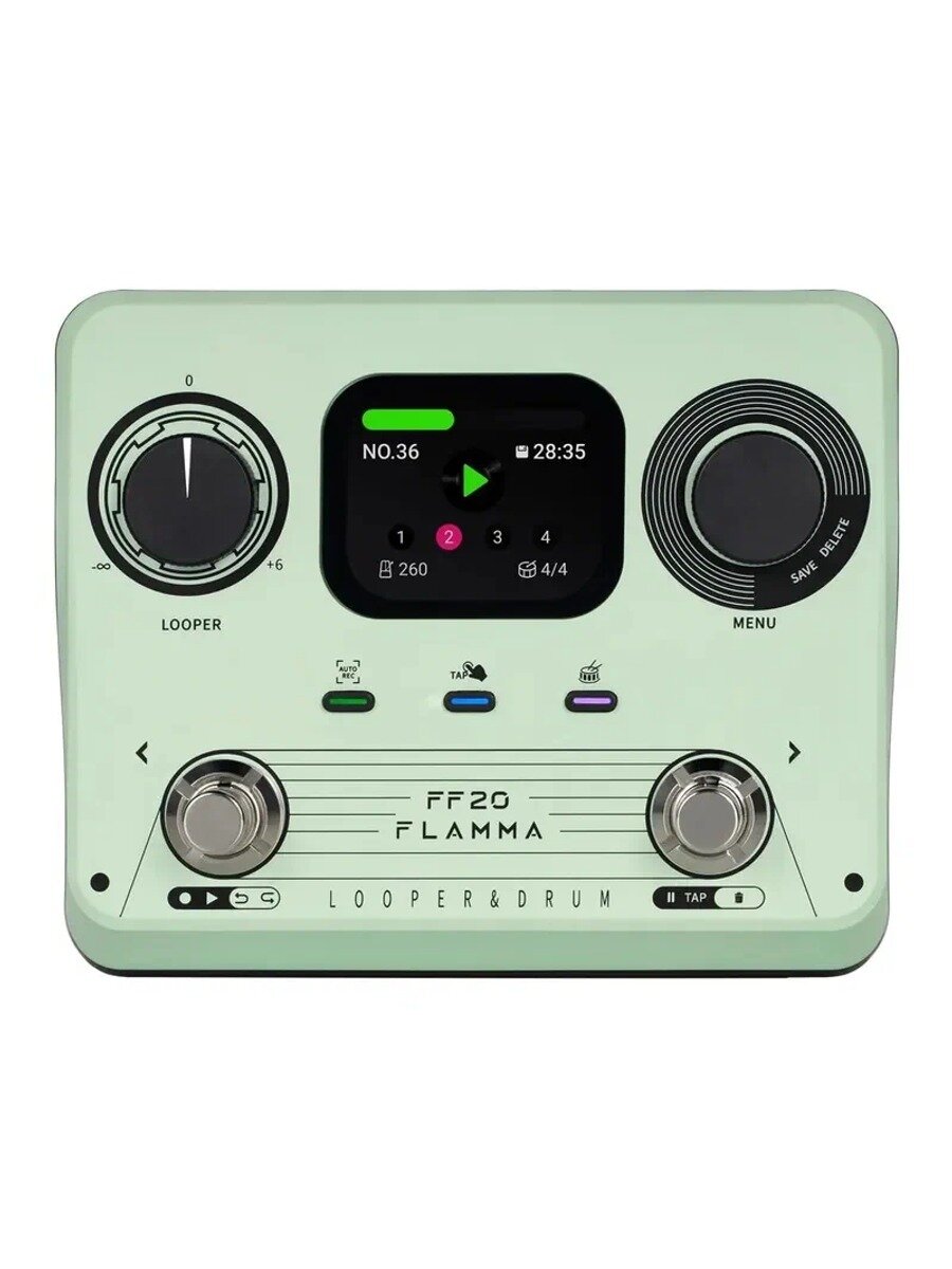 FLAMMA FF20 Looper Pedal Драм-машина, Drum Looper Гитарная педаль с экраном