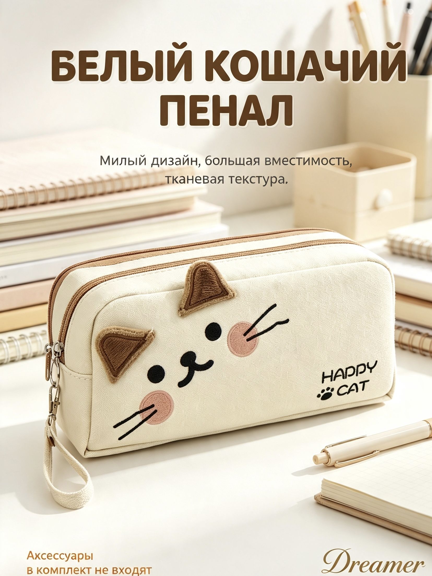 Пенал, котенок, Детские товары → Товары для школы и обучения → Канцелярские принадлежности → Пеналы