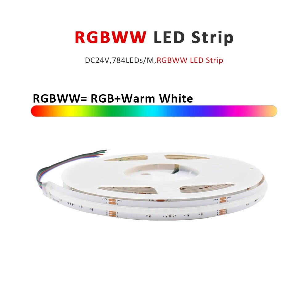 Светодиодная лента MJJC 5м RGB/RGBW/RGBCCT/CCT 12/24В 320/784/840 светодиодов теплый 24V RGBWW 784