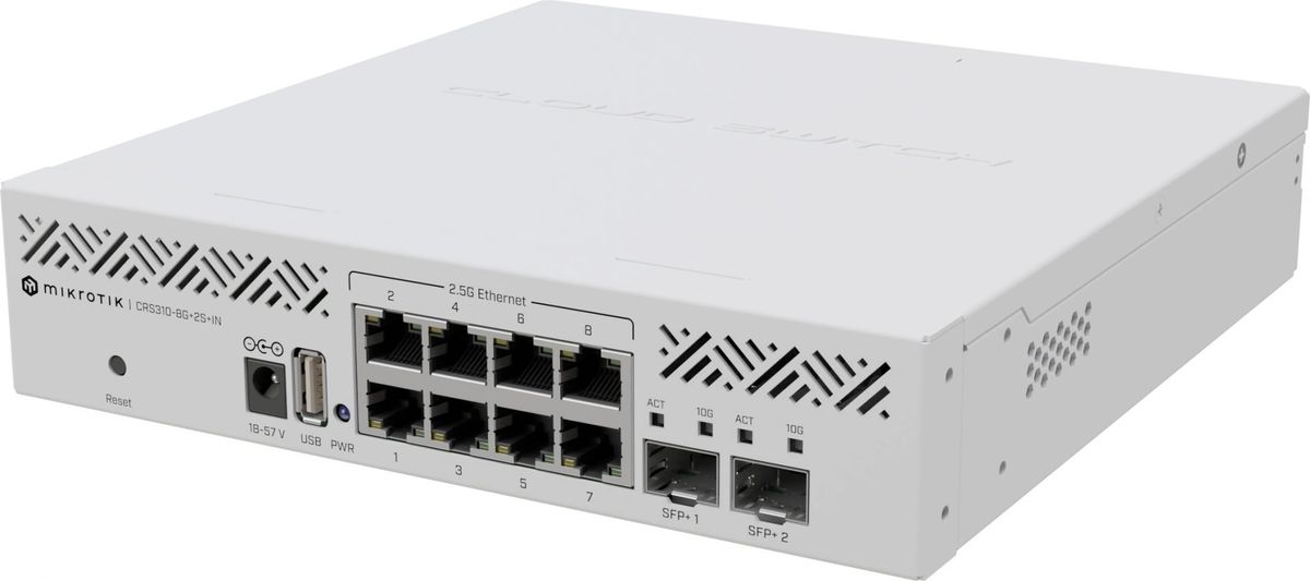 MikroTik CRS310-8G+2S+IN Коммутатор управляемый, 8*1gbit RJ45, 2*SFP+, indoor, rOSv7