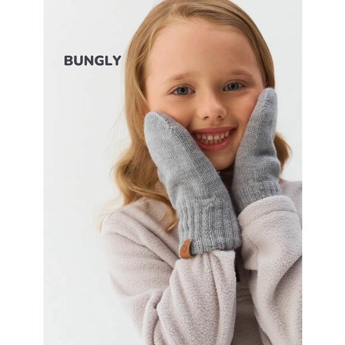 Варежки BUNGLY для детей, размер 13, серый