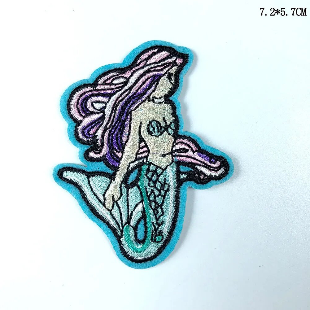 Нашивки с вышивкой принцессы-русалки 2 шт. 2PC Mermaid 01