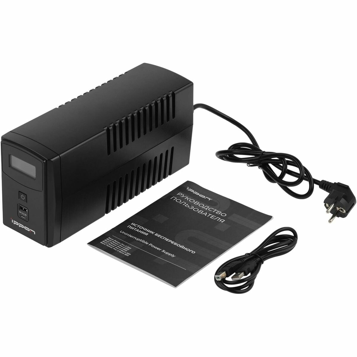 Источник бесперебойного питания Ippon Back Power Pro II 600 360Вт/600ВА, 4xC13 черный(1030300) (2247133)