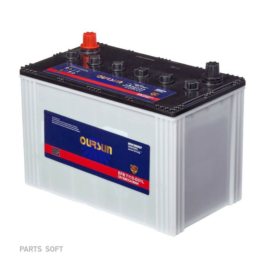Аккумулятор OURSUN EFB T115-D31L, 90Ah, 830A, 305x172x223 от официального дистрибьютора, OURSUN, артикул T115D31L