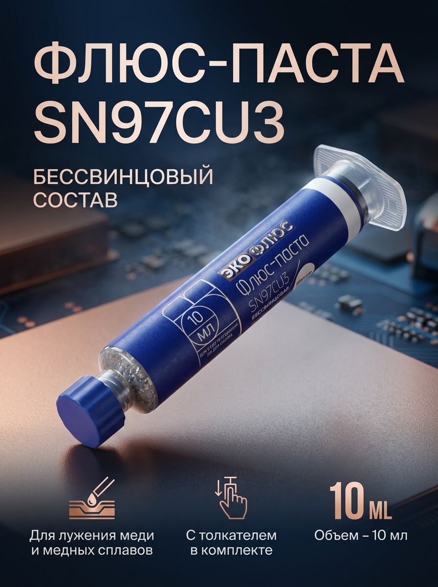 Флюс-паста бессвинцовая Sn97Cu3 (10 мл)
