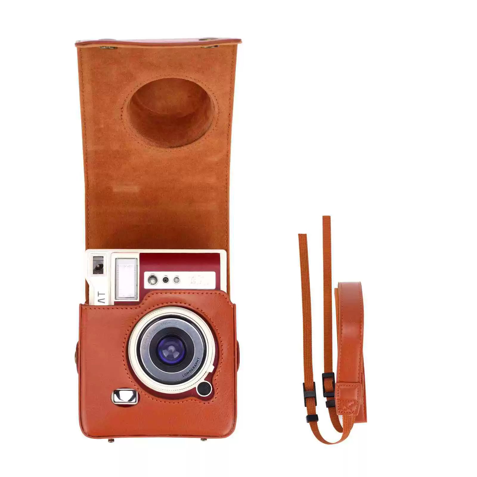 Кожаный чехол-сумка для Lomo Instant Automat/glass, темно-коричневый,