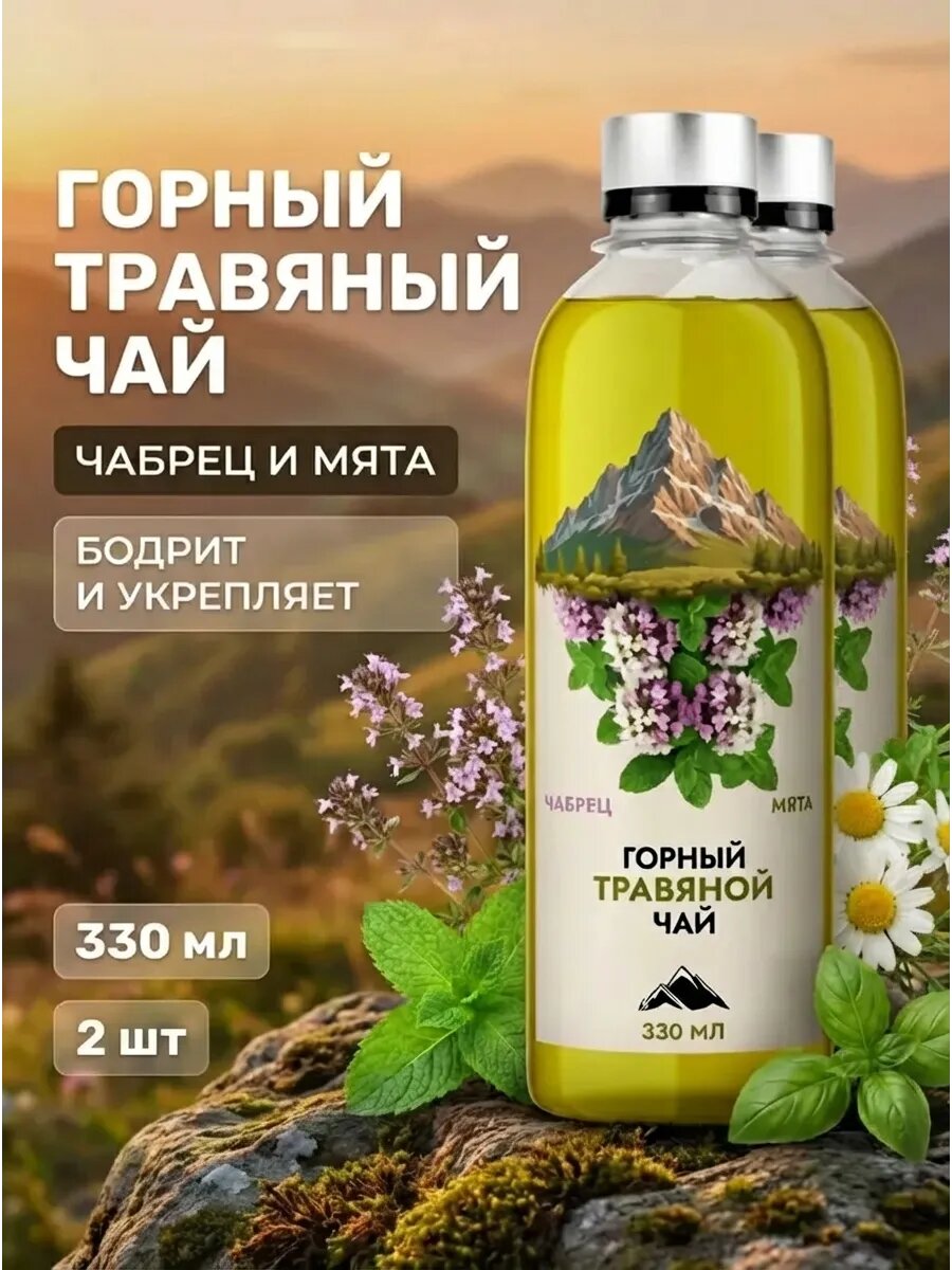 (2шт) Горный травяной чай Чабрец и мята, 330 мл