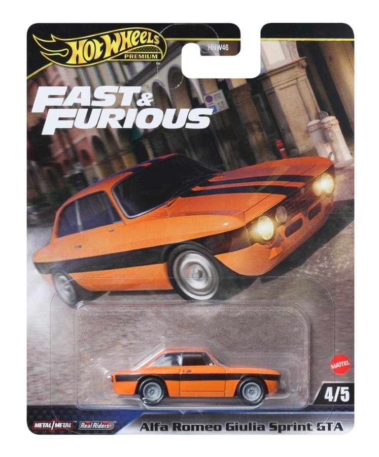 Игрушечная машинка Hot Wheels Premium Форсаж Alfa Romeo Giulia Sprint GTA JBM04, масштаб 1:64