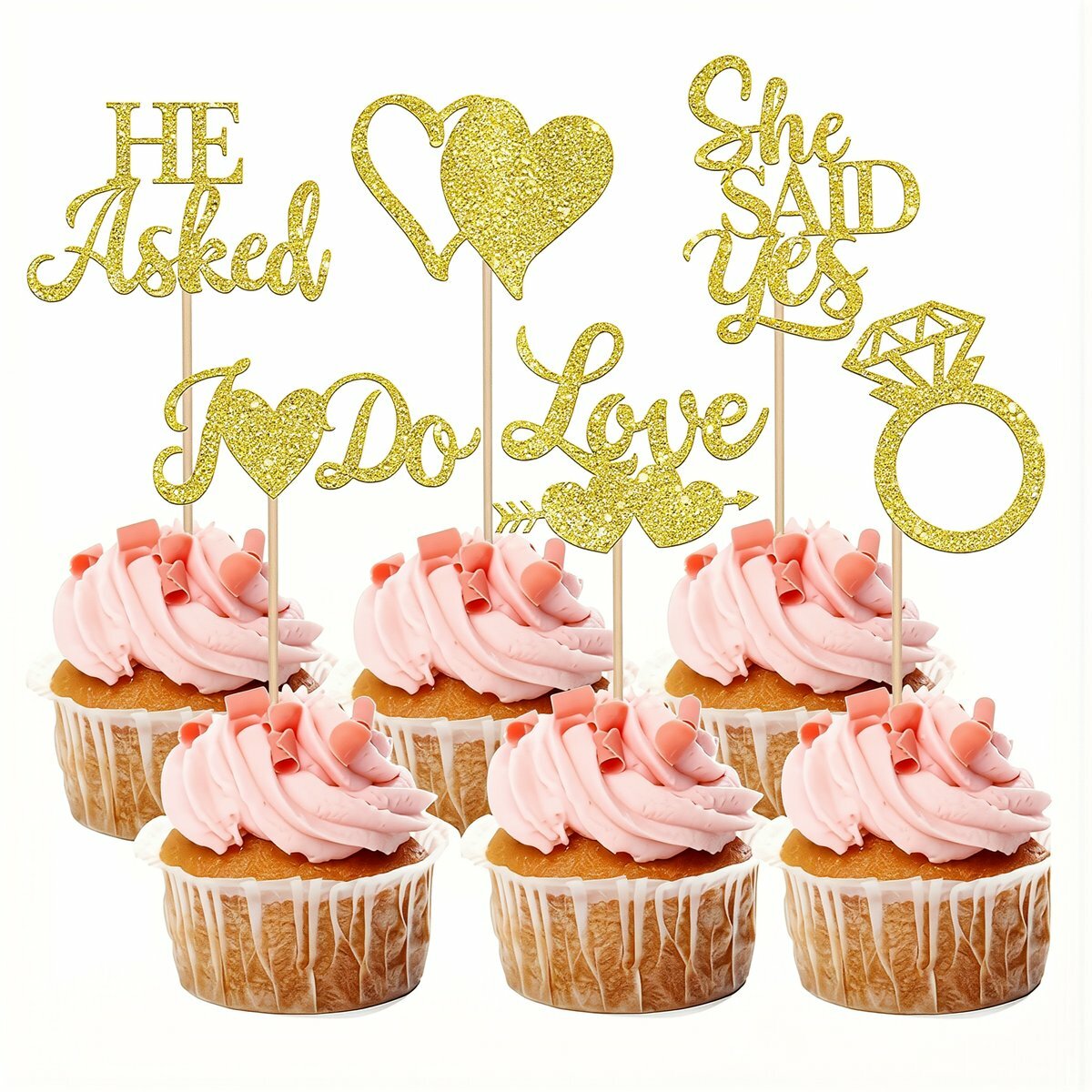 Топпер для капкейков набор из 12 штук розовое золото Bride to be декор девичника свадебный стол домашний праздник
