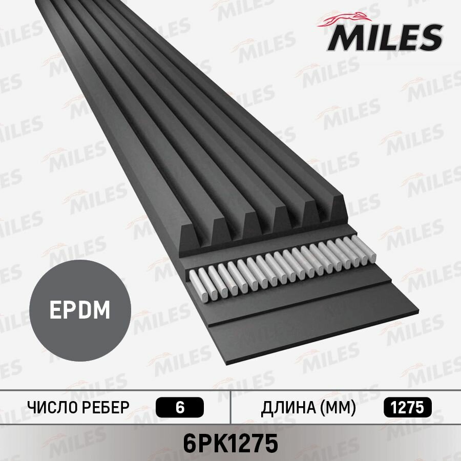 Ремень поликлиновой, для Хонда Цивик 7, Опель Астра G, H, GTC, Корса C арт 6PK1275