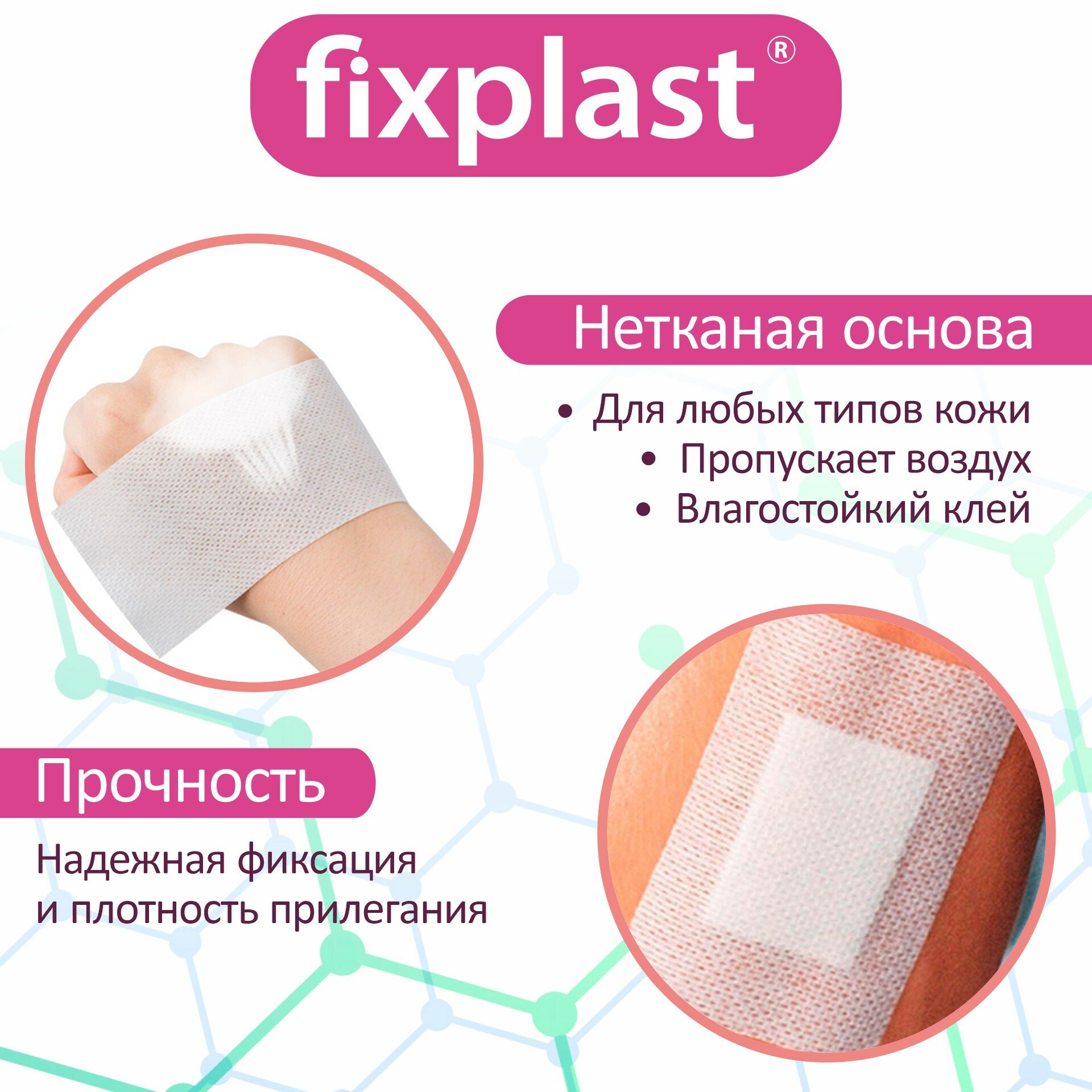 Пластырь-повязка 20*10 см, медицинская стерильная на рану и шов, 10 штук Fixplast с сорбционной подушечкой